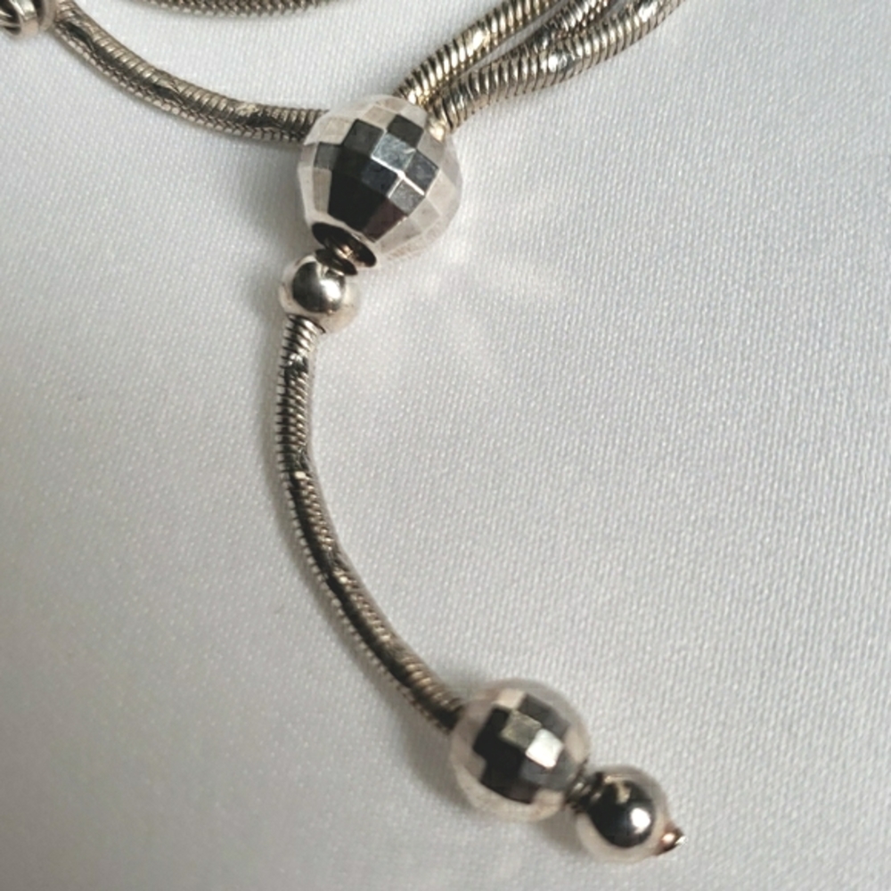 Sterling silver necklace, prism/disco ball pendant - Picture 3 of 7